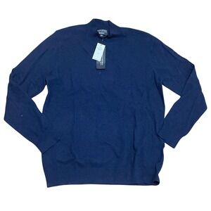 Banana Republic Mens XL Filpucci Italian Yarn Navy Mock Neck Classic Sweater NWT